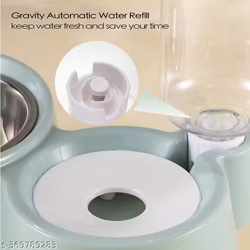 2 in 1 Bowl Water and Food Cat Feeder - Stainless Steel Bowl