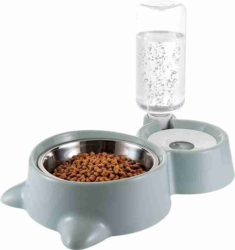 2 in 1 Bowl Water and Food Cat Feeder - Stainless Steel Bowl