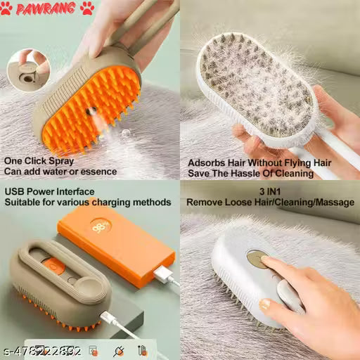 3 in 1 Pet Steam Brush with Steam Water Spray